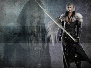 Man long hair sword black - final fantasy free wallpaper for desktop