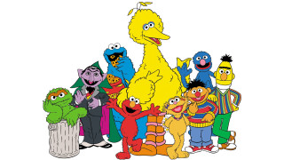 Sesame characters group trash can - a trash free wallpaper