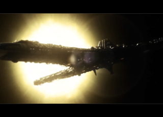 Space shuttle closeup sun black - anamorphic free wallpaper for desktop