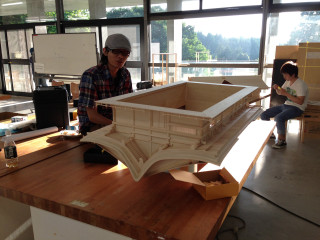 Man working model building workshop - a stool free wallpaper for desktop