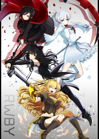 Anime characters swords blood fight - different pose and colors free wallpaper