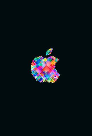 Colorful apple logo black background 2 - a colorful apple logo free wallpaper