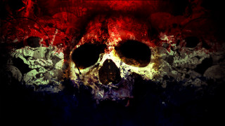 Skull red white paint pattern - dark art free wallpaper for desktop