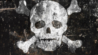 Skull crossbones black background white 2 - death free wallpaper