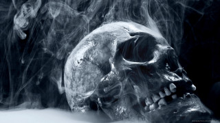 Smoke skull black white background - death free wallpaper