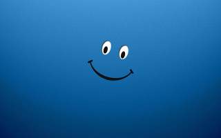 Blue background smiley face black - a black line free wallpaper