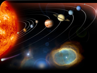 Solar system planets sunset moon - a solar system free wallpaper