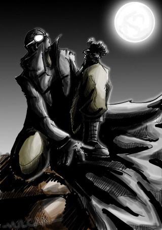 Two people large bird full - ben templesmith free wallpaper for mobile