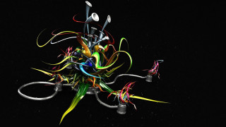 Scissors streamers colorful black background - a pile free wallpaper for desktop
