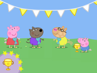 Peppa pig friends playing field - the field free wallpaper