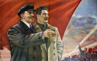 Two men flag sky clouds - socialist free wallpaper