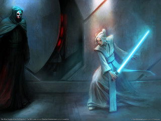 Dark room lightsaber painting two - two person free wallpaper for desktop