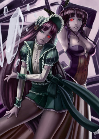 Women costumes umbrellas holding fun - a green dress free wallpaper for mobile