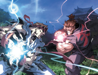 Anime characters fighting field lightning - lightning free wallpaper
