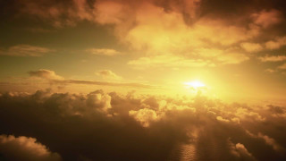 Sunset ocean clouds plane sky - cloud and a plane free wallpaper