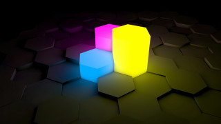 Colorful object black background hexagonal 2 - hexagonal free wallpaper