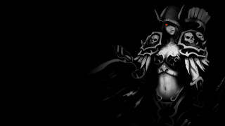 Woman skull wings hat chest - darkness free wallpaper