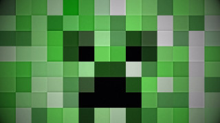Green pixellated background black square - pixel art free wallpaper for desktop
