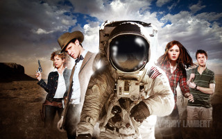 People astronaut gun woman group - his hand and a woman holding free wallpaper for desktop