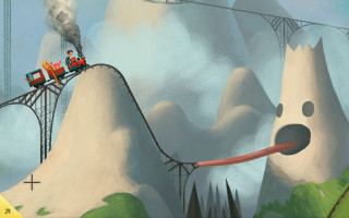 Train bridge mountain man grass - the bridge free wallpaper