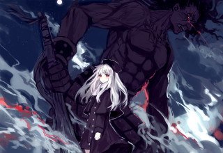 Long white haired demons night - long white hair free wallpaper