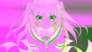 Anime girl pink hair bow 3 - a pink bow free wallpaper