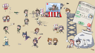 Group people giant sign building - pixel art free wallpaper