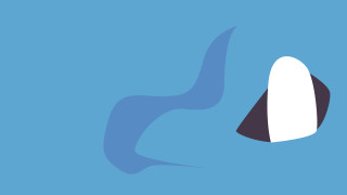 Blue background white black object - vector curve free wallpaper