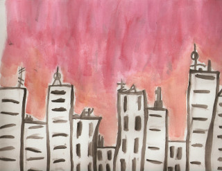 City pink sky red sky - clyfford still free wallpaper