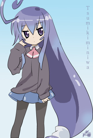 Cartoon girl purple hair blue - sakimichan free wallpaper for mobile