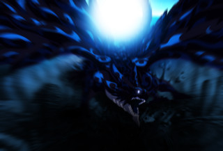 Demonic glowing eyes monster sharp - light in the background free wallpaper