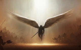 Man wings sword group people 2 - sword free wallpaper