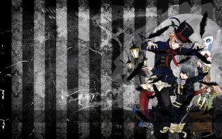 Anime characters black white striped - striped free wallpaper for desktop