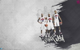 Basketball players wall black white - digital artwork free wallpaper