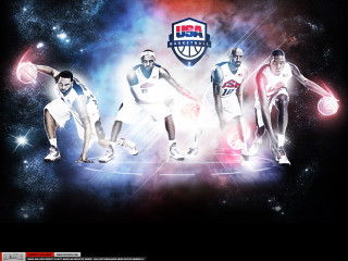 Basketball players space scene basketball - a group of basketball players free wallpaper