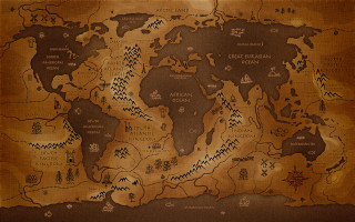 World map places to see - fantasy art free wallpaper