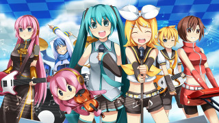 Anime girls music band blue - music note free wallpaper