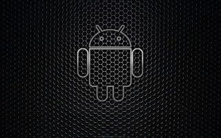 Black background white outline robot - a stipple free wallpaper for desktop