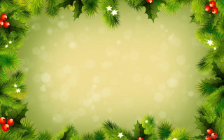 Christmas holly berries green background 2 - a place free wallpaper