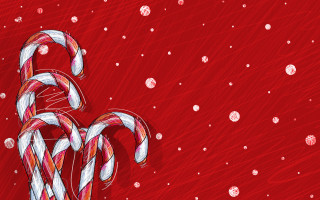 Candy cane red background snowflakes - white dot free wallpaper