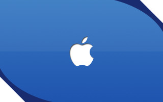 Apple logo blue white typographic - a white apple logo free wallpaper