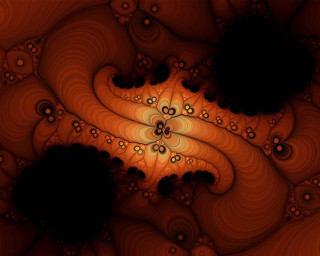 Swirly orange background black circles - orange background free wallpaper
