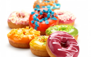 Doughnuts toppings white surface background - a white surface free wallpaper for desktop