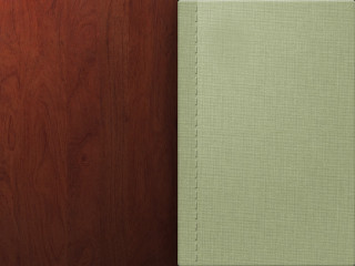 Book green cover wooden surface - a door free wallpaper