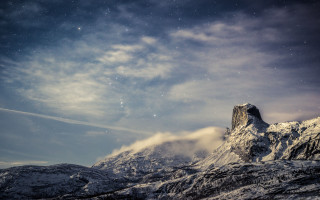 Mountain snow peak cloudy sky 6 - under a cloudy sky free wallpaper