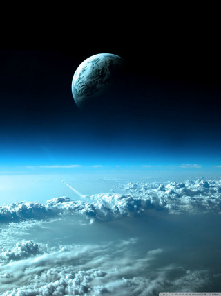 Earth view space shuttle clouds 6 - free space wallpaper for mobile