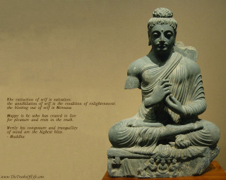 Buddha statue wooden table quote - a quote free wallpaper