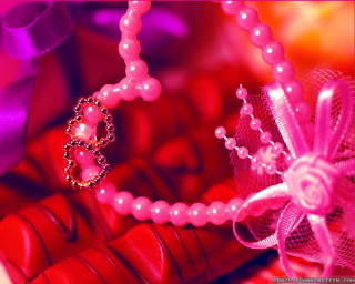 Pink necklace pink bow red - jewelry free wallpaper