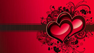 Two hearts red background black - two heart free wallpaper