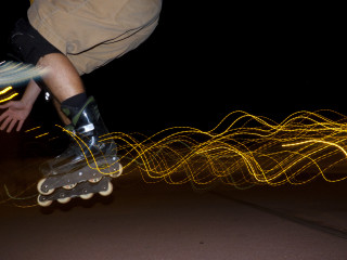 Man skateboard night long exposure - a long exposure free wallpaper